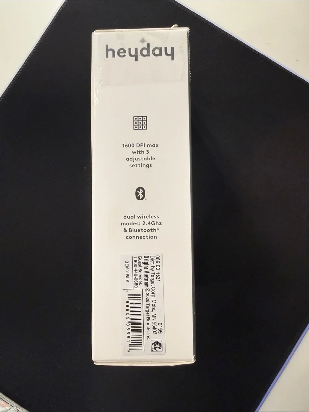 Heyday Wireless Ergonomic Mouse Dual Mode Bluetooth USB Black NIB
